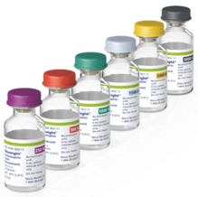 6 vials of the Novoeight® medication with different dose strengths
